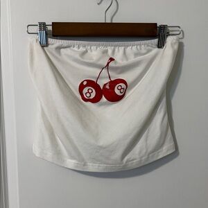 Women’s White Cherry Print Skirt